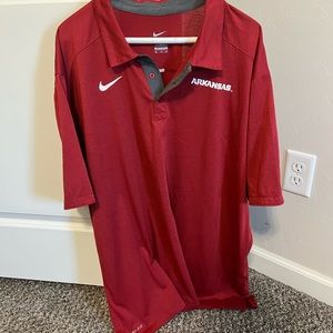 Arkansas Razorbacks Red Nike Dri Fit Polo